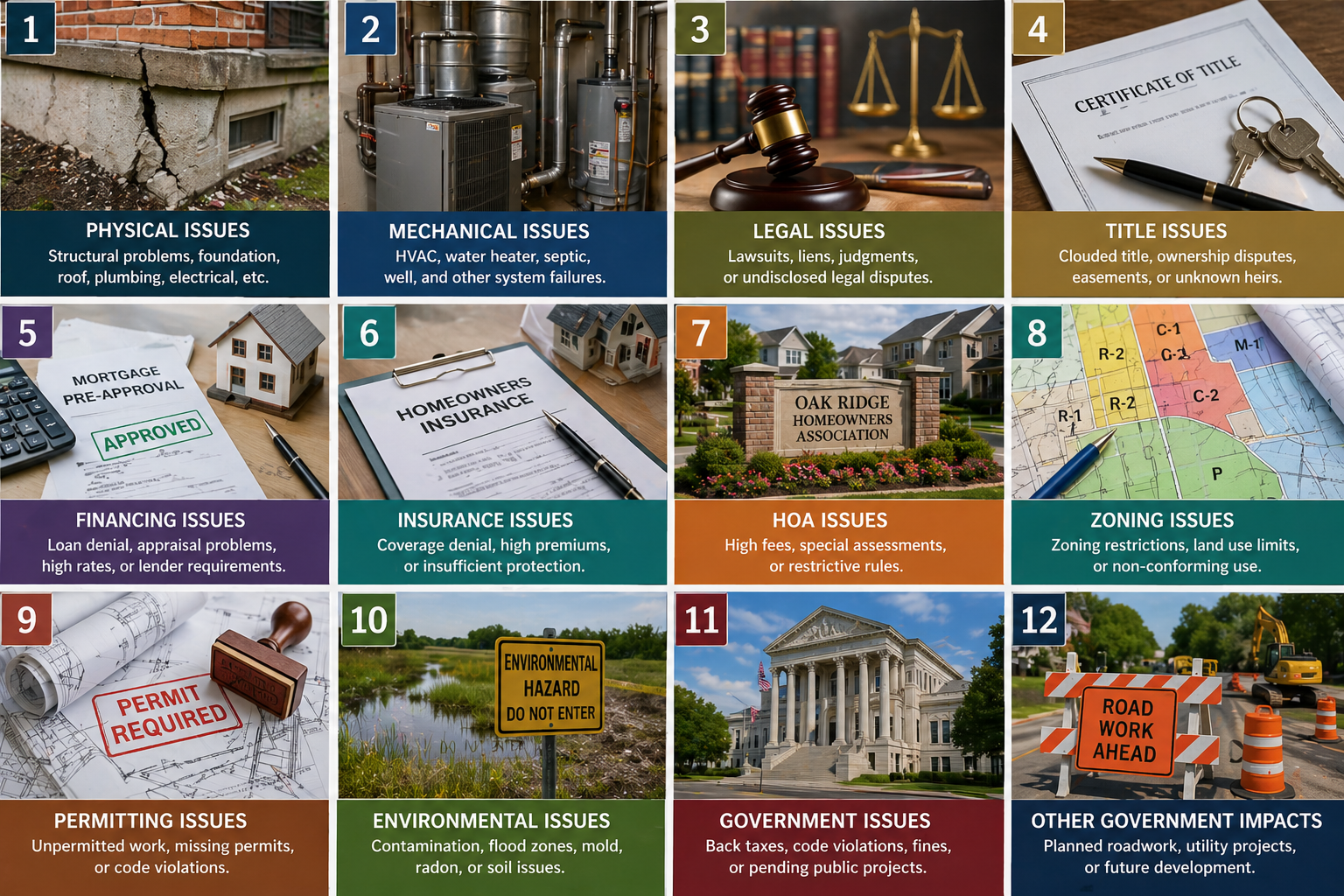 Welcome to my world! 1,000 issues that can create problems when buying or selling a home.